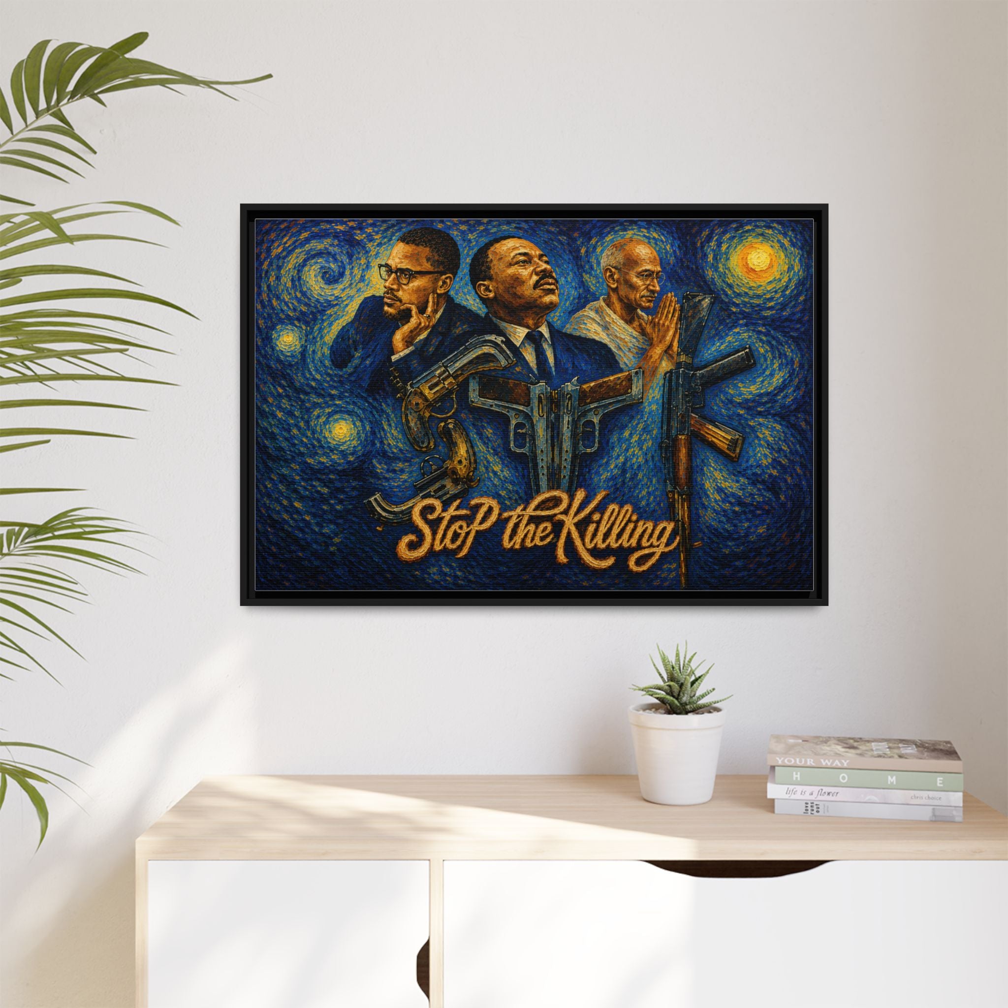 Fallen Kings Vibrant Blue Matte Canvas, Framed (Multi-color)