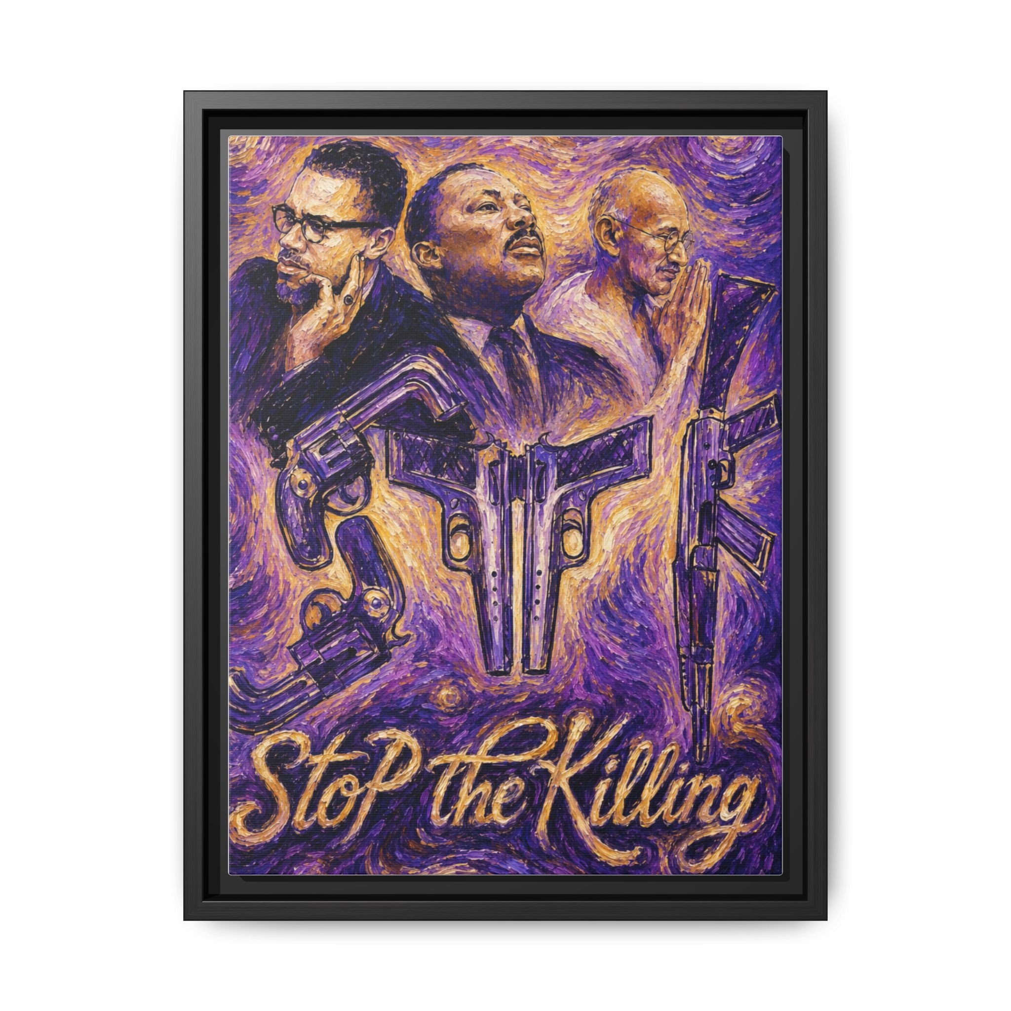 Fallen Kings Royal Purple Matte Canvas, Framed Black