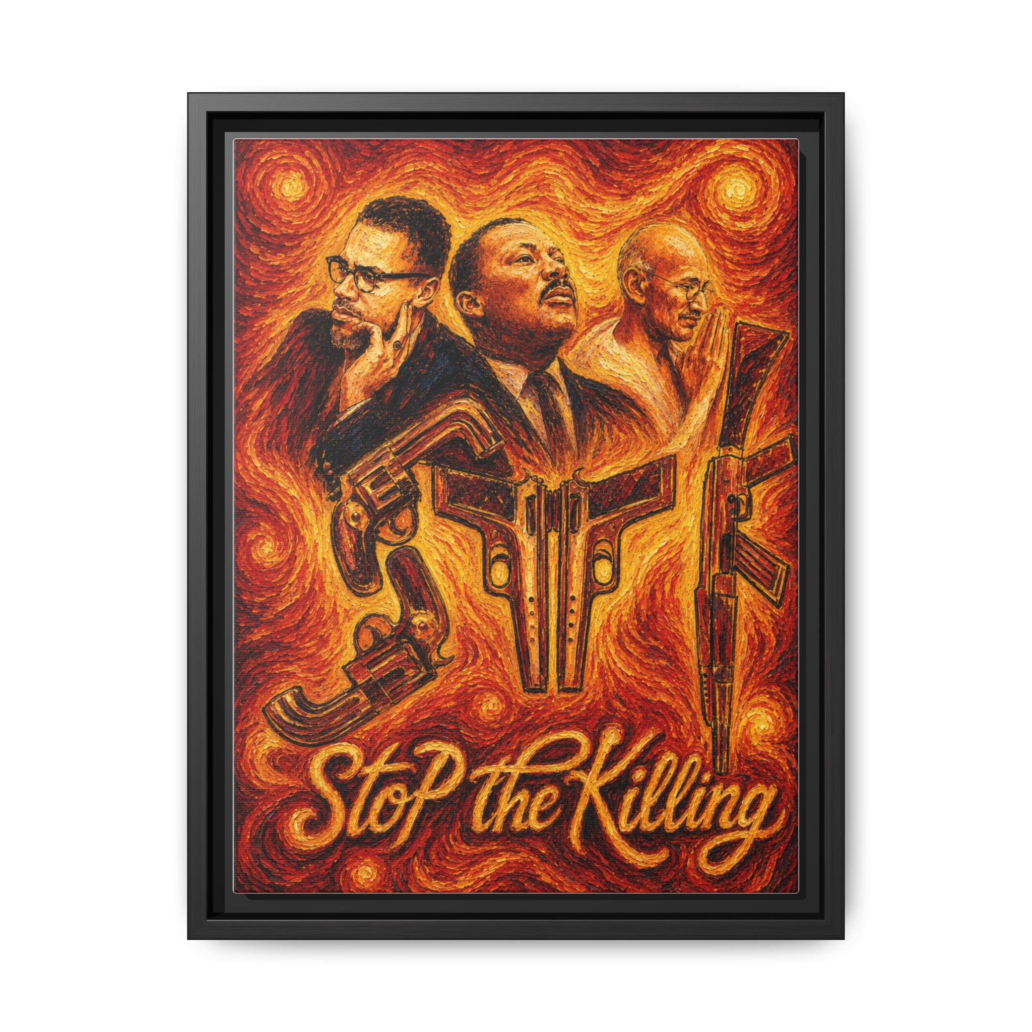 Fallen Kings Fiery Sunset Matte Canvas, Framed Black