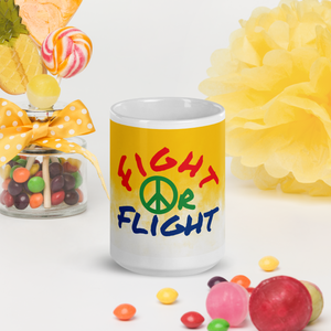 Fight or Flight BGRY White glossy mug