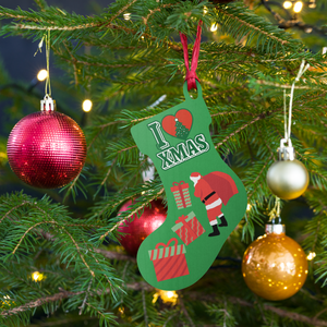 I Love XMAS Wooden ornament
